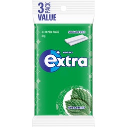 Extra Spearmint Sugar Free Chewing Gum 3 Pack 81g image