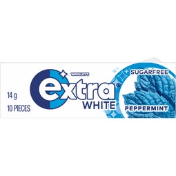 EXTRA WHITE Peppermint Sugar Free Chewing Gum 10 Piece 14g image