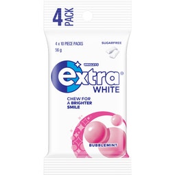 Extra White Bubblemint Sugar Free Chewing Gum 56g image