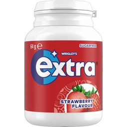 EXTRA STRAWBERRY FLAVOUR Sugarfree Chewing Gum Bottle 64 g image