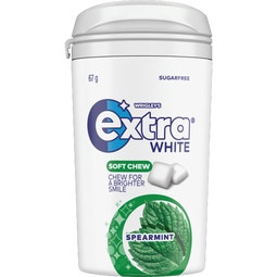 Extra White Soft Chew Spearmint Sugar Free Chewing Gum Bottle 67g image