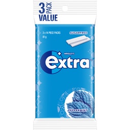EXTRA PEPPERMINT Sugar Free Chewing Gum Multipack 81g image