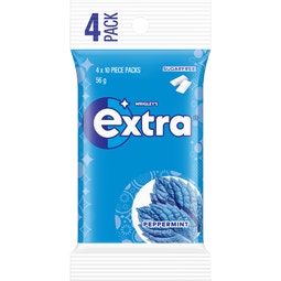 EXTRA PEPPERMINT Sugarfree Chewing Gum 4 x 10 Pieces 56 g image