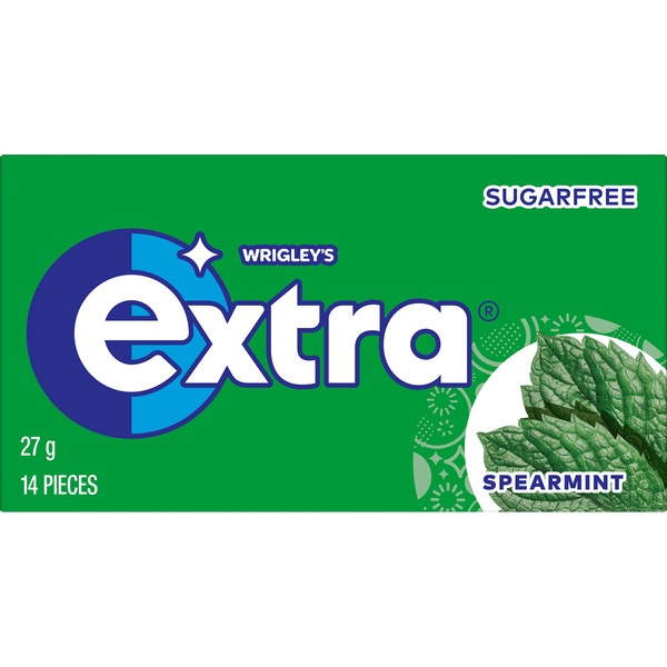 Extra Spearmint Sugar Free Chewing Gum 14 Pieces 27g
