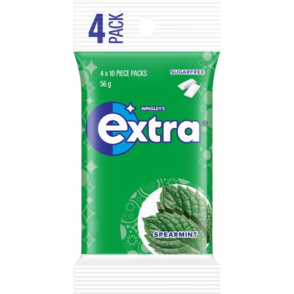 EXTRA SPEARMINT Sugarfree Chewing Gum 4 x 10 Pieces 56 g