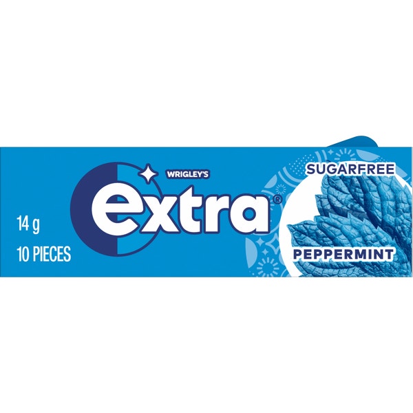 EXTRA PEPPERMINT Sugarfree Chewing Gum 10 Pieces 14 g